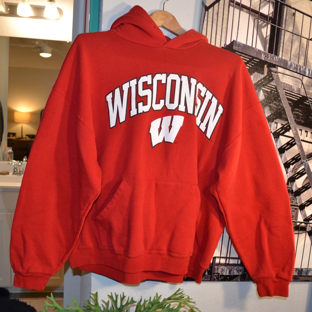 Vintage 90s Russell athletic Wisconsin hoodie